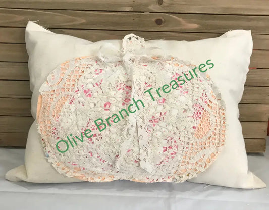 Fall Pillow*Vintage Quilt Pumpkin Pillow Decorative