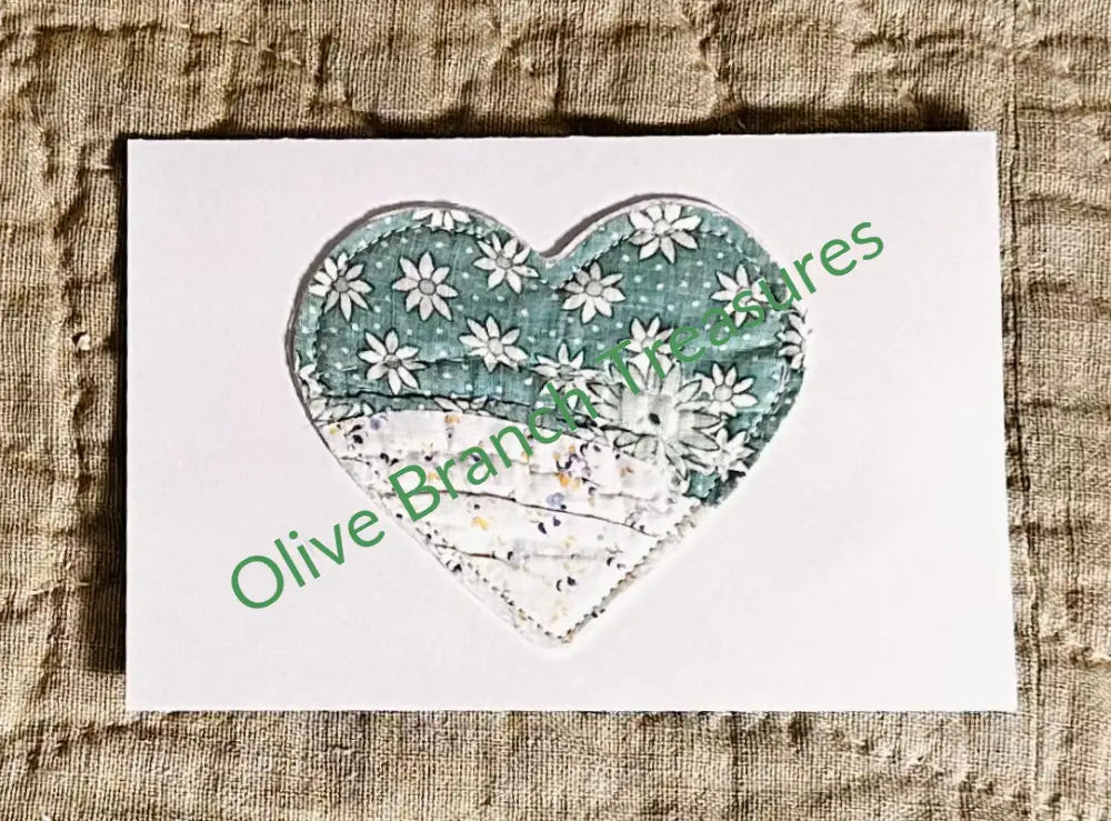 Frameable Quilted Note Cards * Heart Notecards