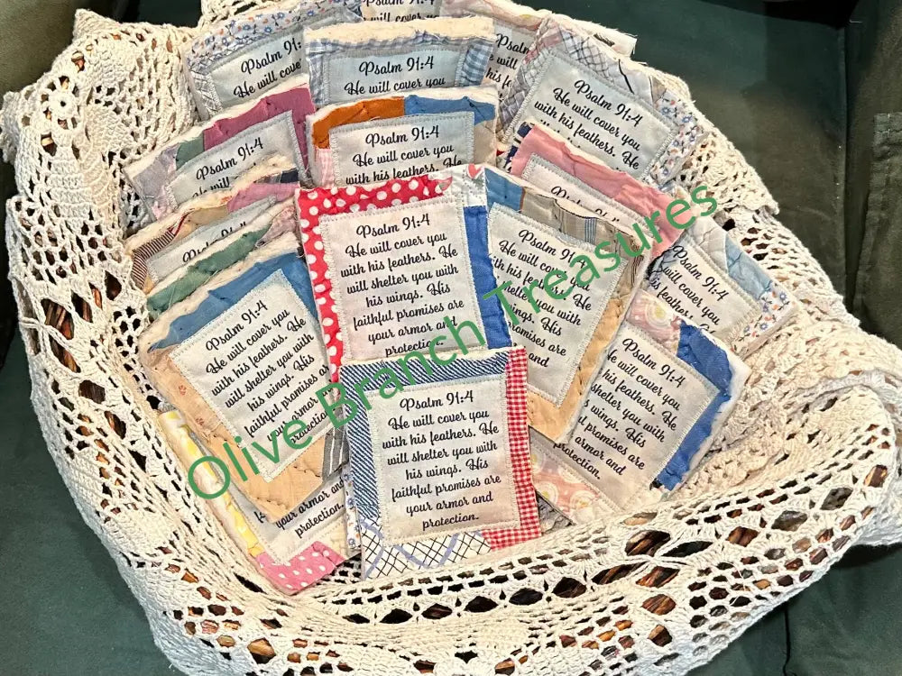 Mini Scripture Quilts * Psalm 91:4 Mini Scripture Quilt