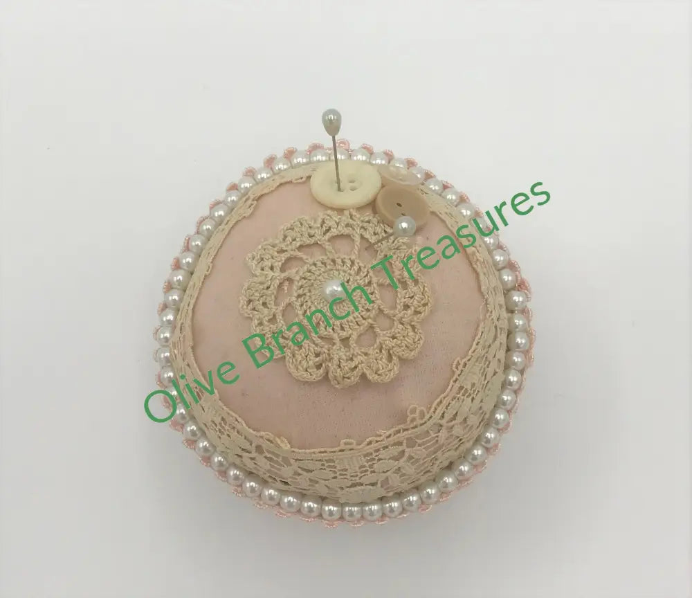 Pin Cushion * Milk Glass Dessert Cup