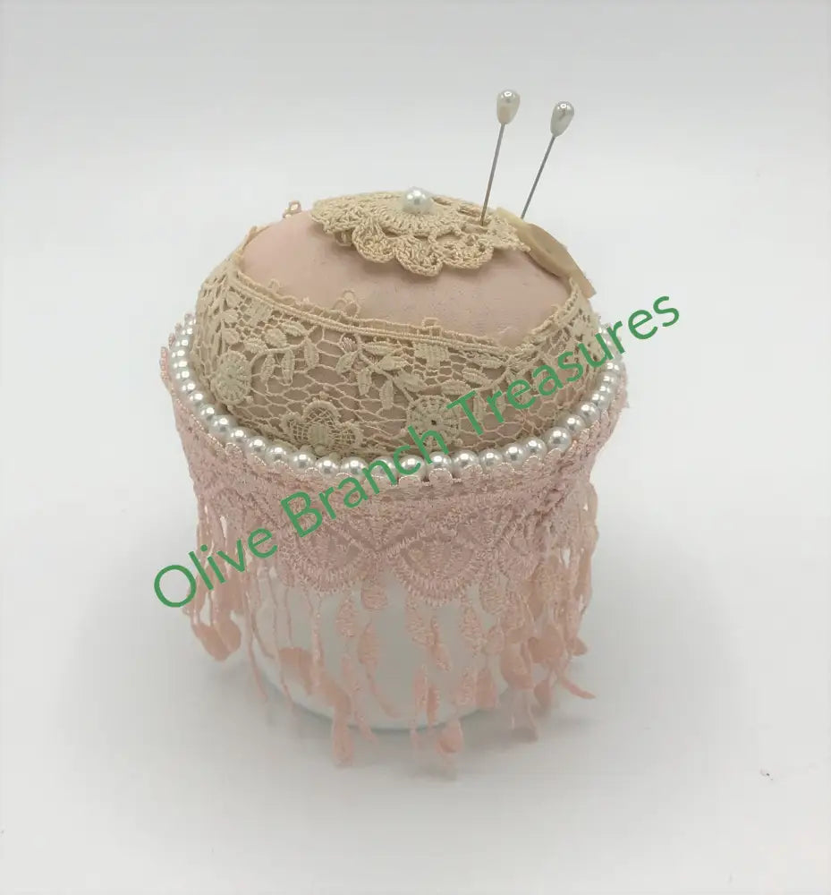 Pin Cushion * Milk Glass Dessert Cup