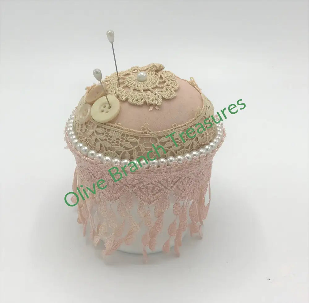 Pin Cushion * Milk Glass Dessert Cup