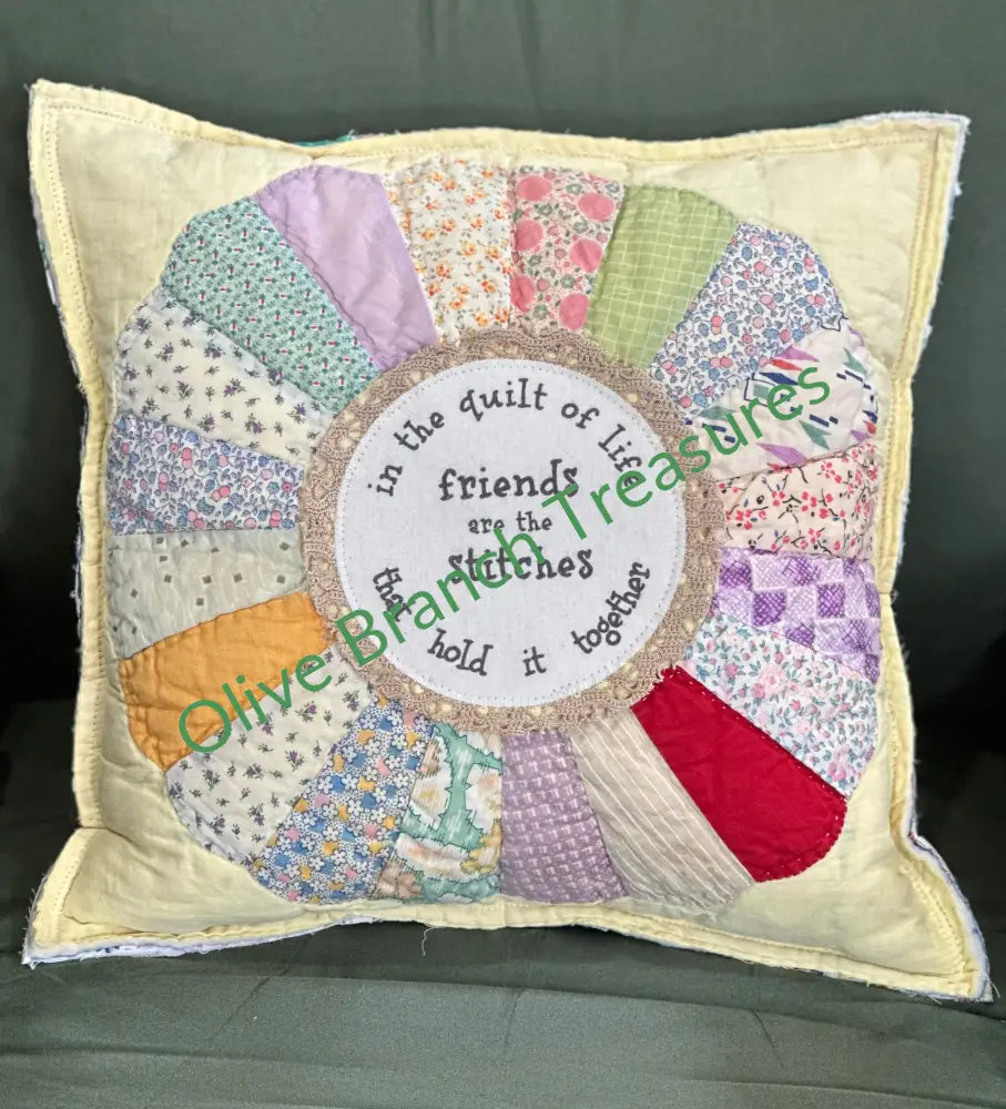Vintage Quilt Friendship Pillow Decorative Pillow