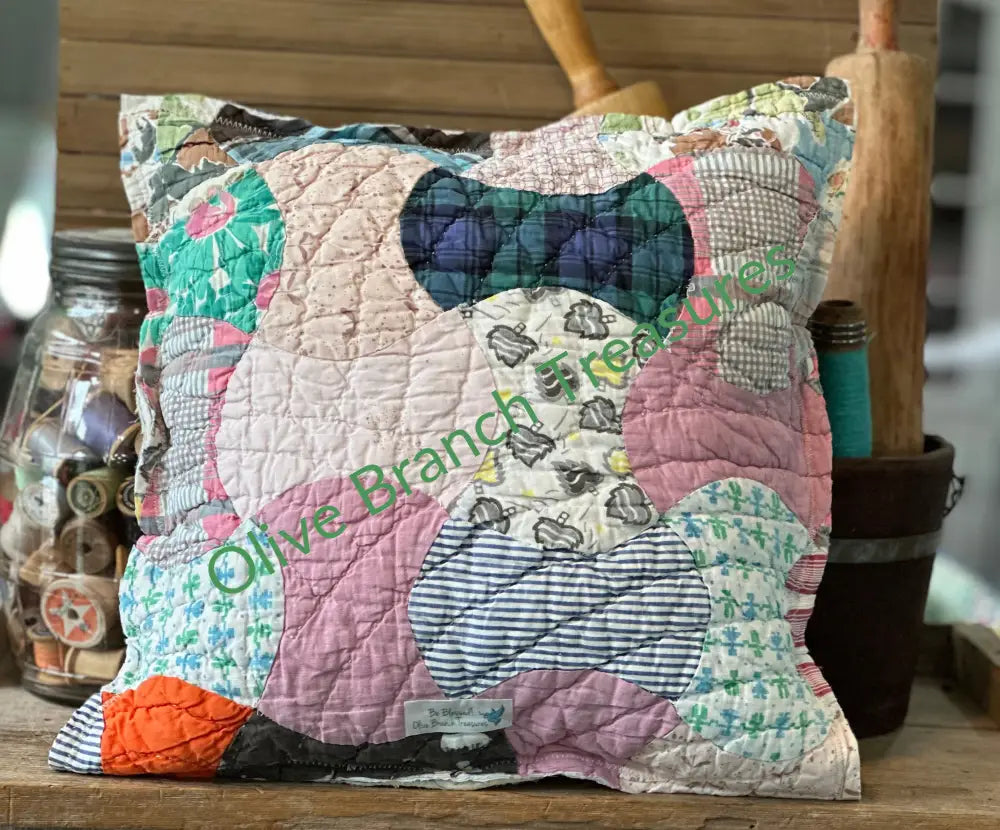 Vintage Quilt Friendship Pillow Decorative Pillow