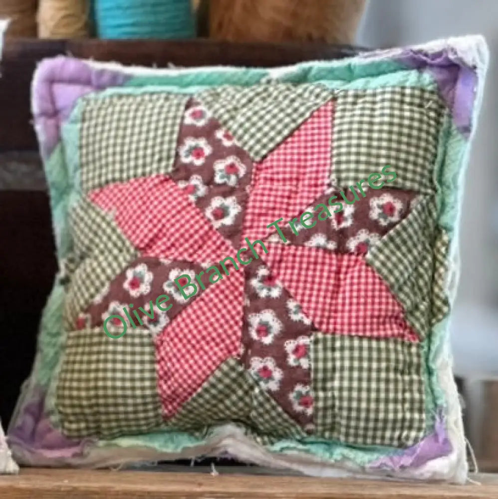 Vintage Quilt Mini Pillows - Stars Decorative Pillow