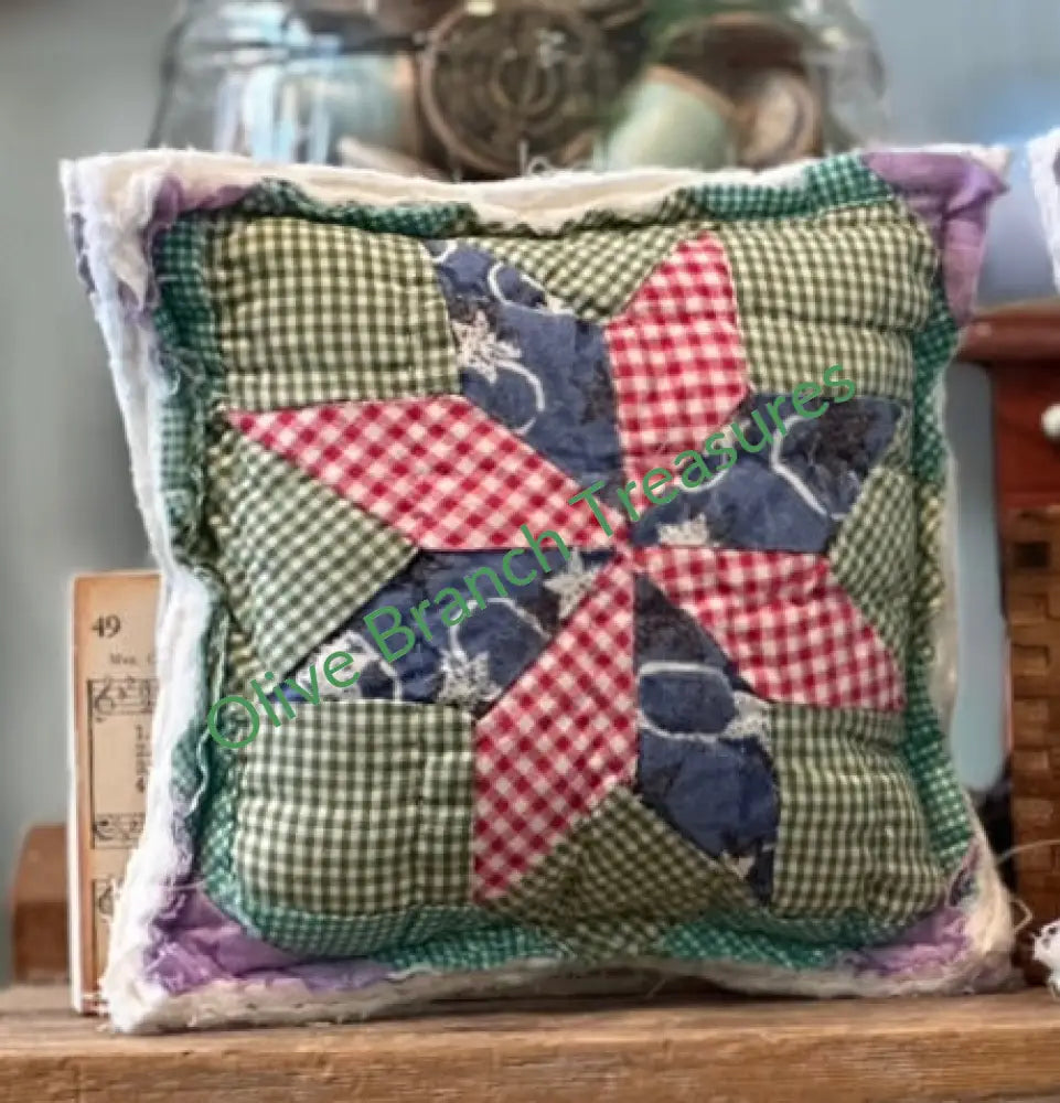 Vintage Quilt Mini Pillows - Stars Decorative Pillow