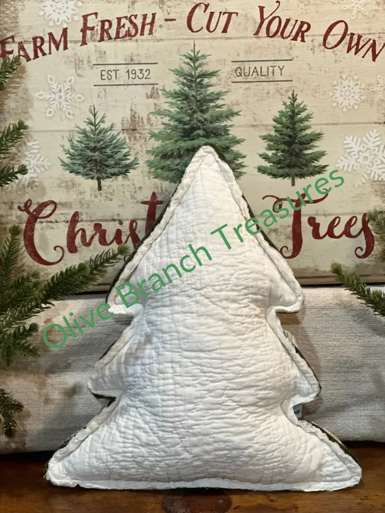 Vintage Yoyo Quilt Christmas Tree Pillow Pillow