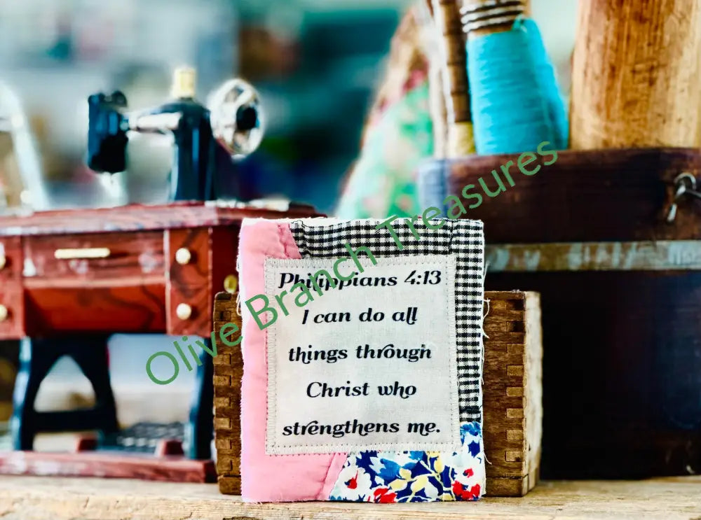 Wholesale * Mini Scripture Quilts * Philippians 4:13 Add quantity of 50 or more! Mini Prayer Quilt