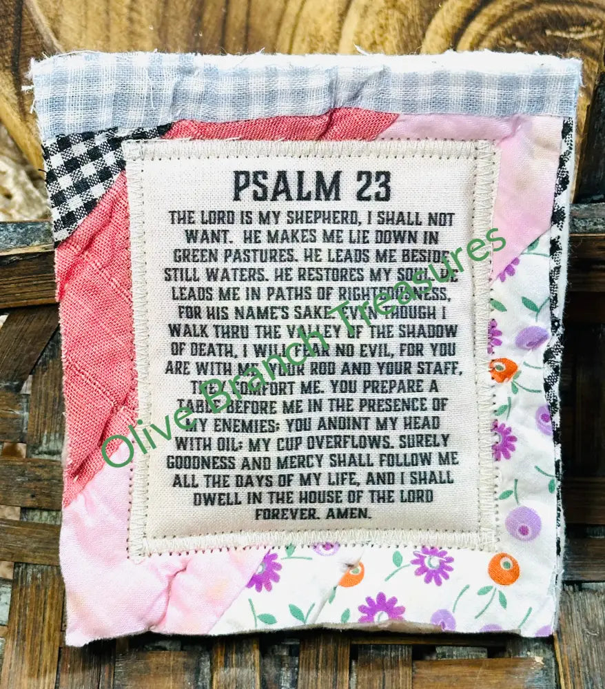 Wholesale * Mini Scripture Quilts * Psalm 23 Add quantity of 50 or more! Mini Prayer Quilt