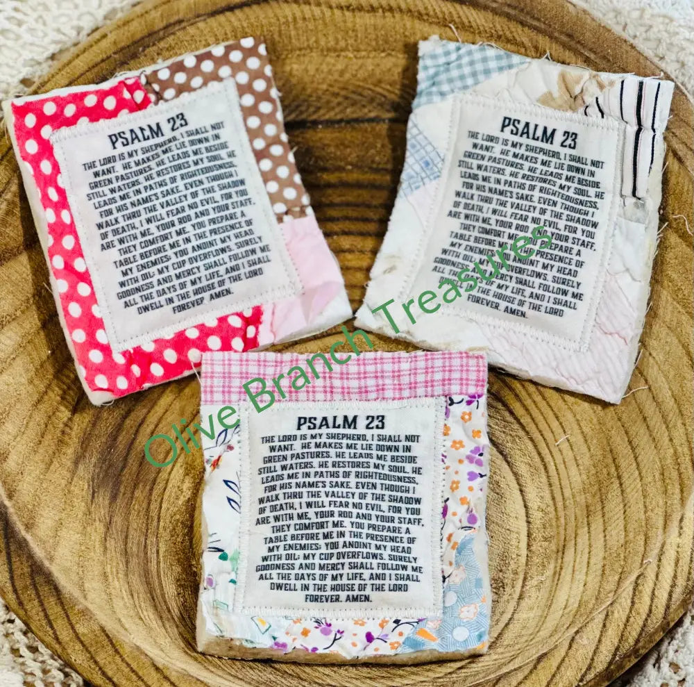 Wholesale * Mini Scripture Quilts * Psalm 23 Add quantity of 50 or more! Mini Prayer Quilt