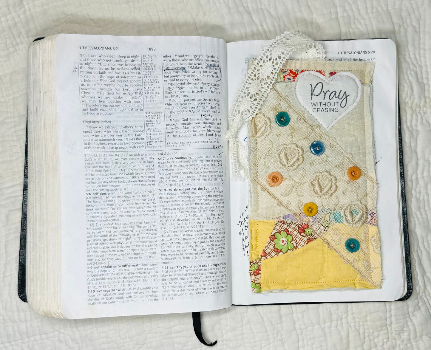 Prayer Pocket Bookmark * Pray Without Ceasing
