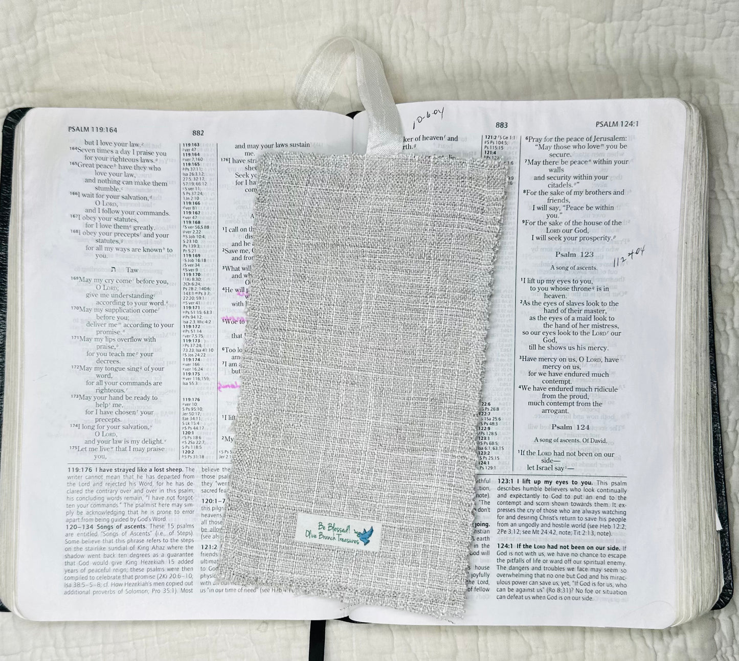 Linen Bookmark * Matthew 19:26