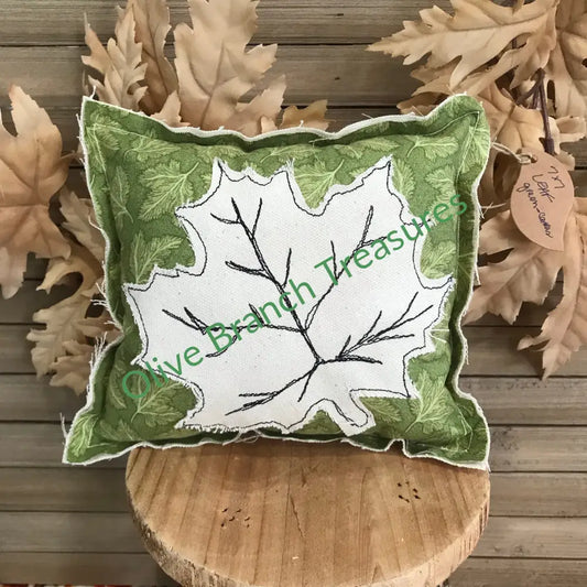 Fall Mini Pillow * Maple Leaf Decorative