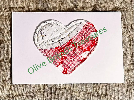 Frameable Quilted Note Cards * Heart Notecards