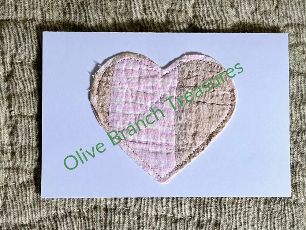 Frameable Quilted Note Cards * Set Of 3 Hearts Notecards