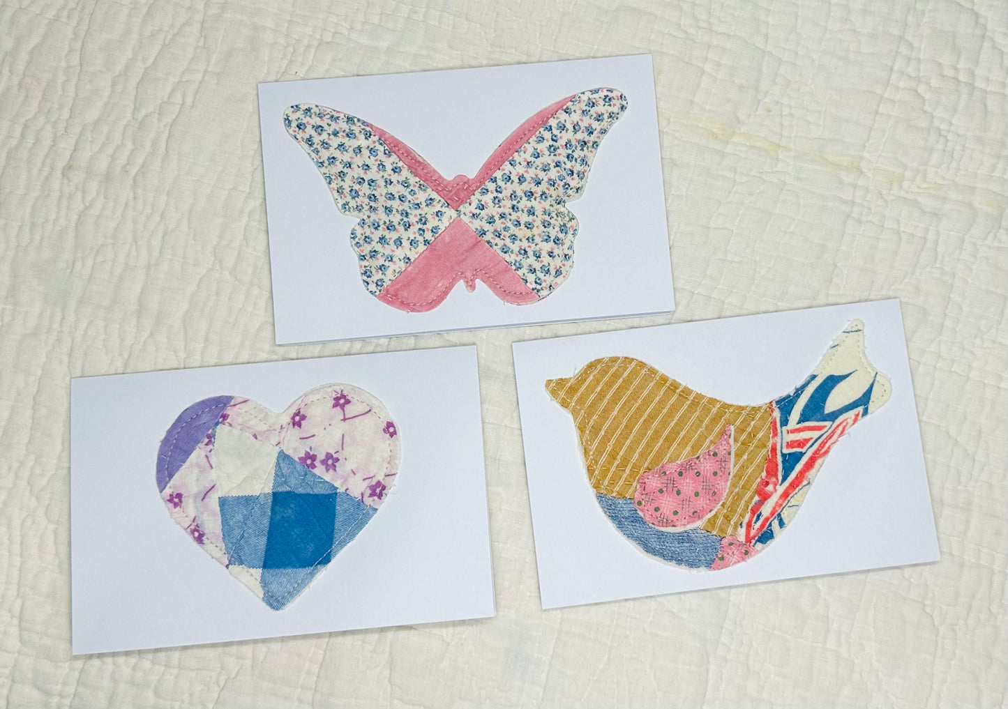 Frameable Quilted Note Cards * Mixed Set of 3