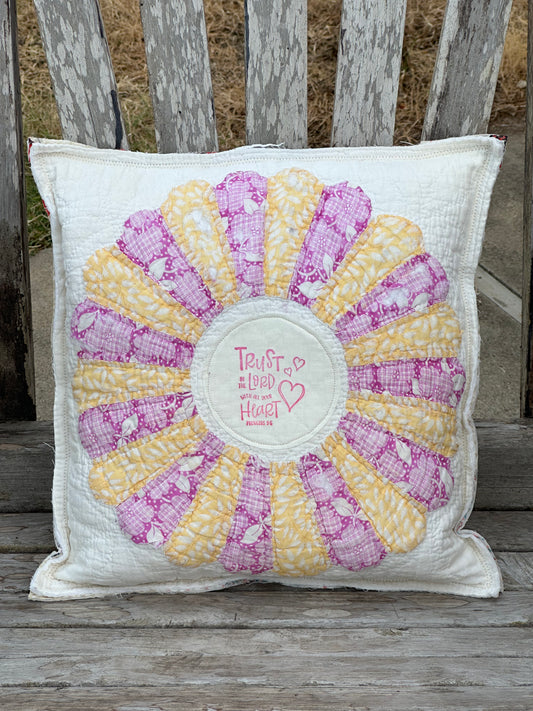 Trust in the Lord * Vintage Quilt Pillow
