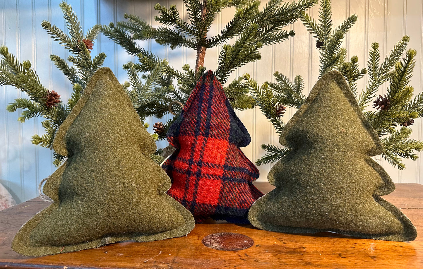 Set of 3 Mini Christmas Tree Pillows