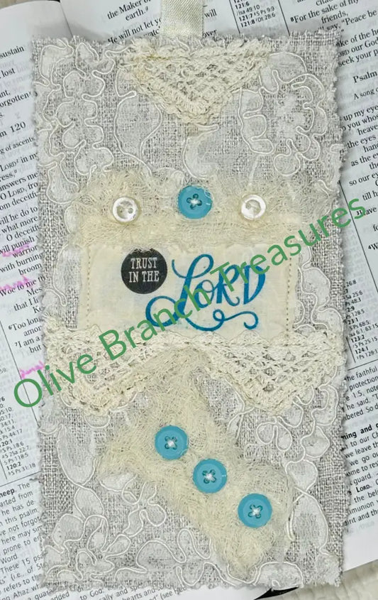 Linen Bookmark * Trust In The Lord