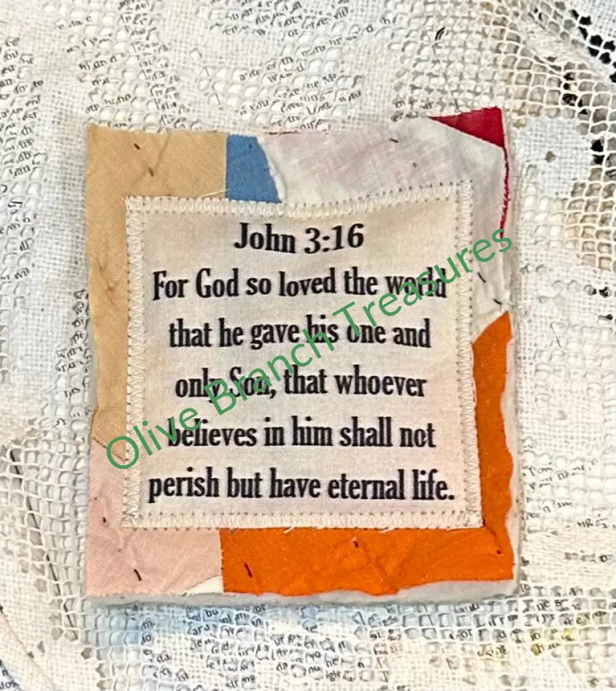 MINI SCRIPTURE QUILT BUNDLES * BUNDLE AND SAVE! Buy 5*get 1 free($10 value) / John 3:16 Mini Scripture Quilt Bundles
