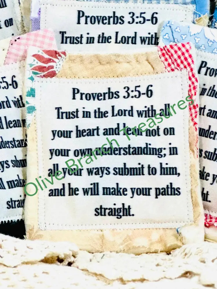 MINI SCRIPTURE QUILT BUNDLES * BUNDLE AND SAVE! Buy 5*get 1 free($10 value) / Proverbs 3:5-6 Mini Scripture Quilt