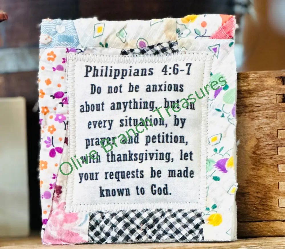 MINI SCRIPTURE QUILT BUNDLES * BUNDLE AND SAVE! Buy 5*get 1 free($10 value) / Philippians 4:6-7 Mini Scripture Quilt