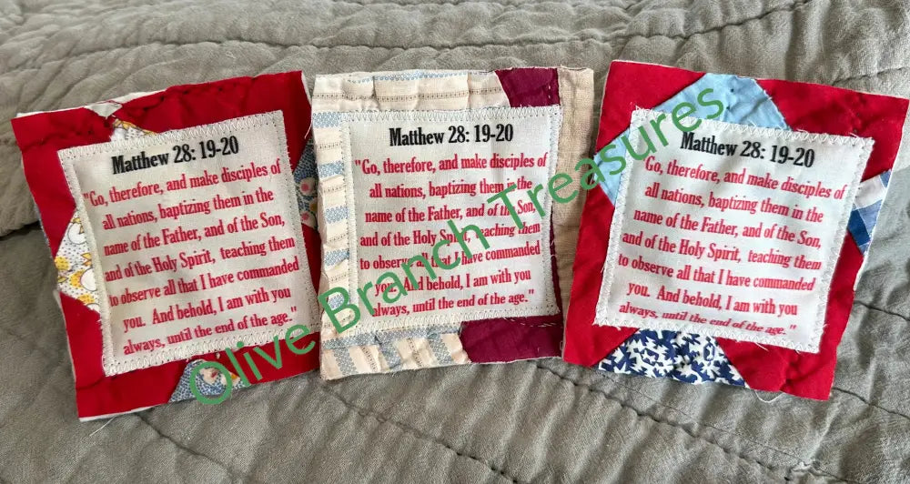 Mini Scripture Quilts * Matthew 28:19-20 Mini Scripture Quilt