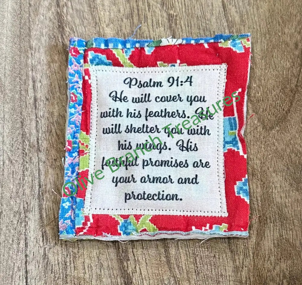 Mini Scripture Quilts * Psalm 91:4 Quilt