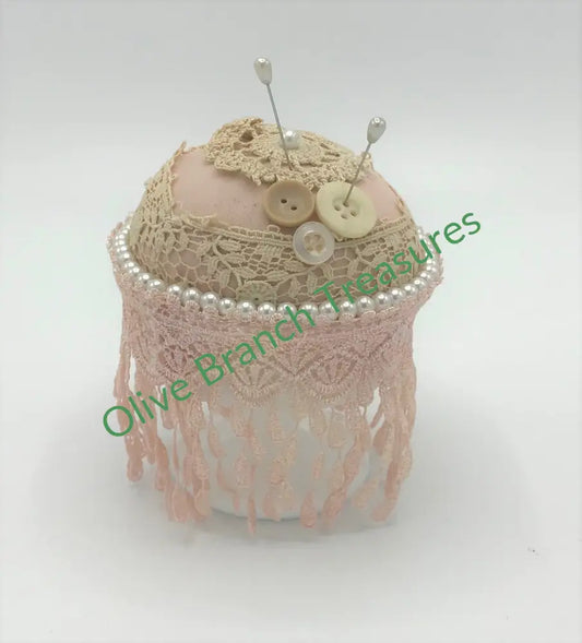 Pin Cushion * Milk Glass Dessert Cup