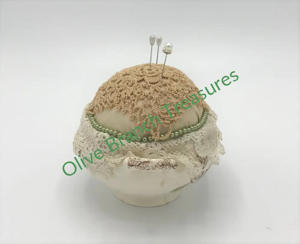 Pin Cushion * Vintage English Sugar Bowl