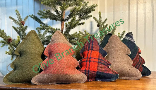 Set Of 3 Mini Christmas Tree Pillows Pillow