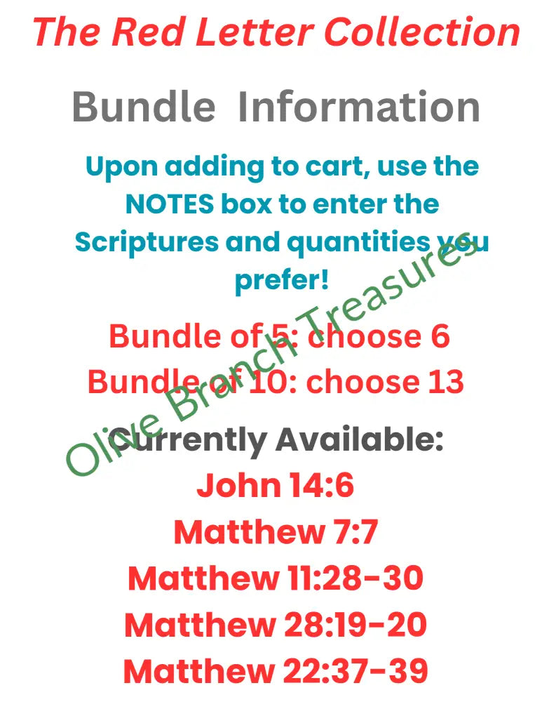 The Red Letter Collection BUNDLE OF 5 GET 1 FREE Mini Scripture Quilt