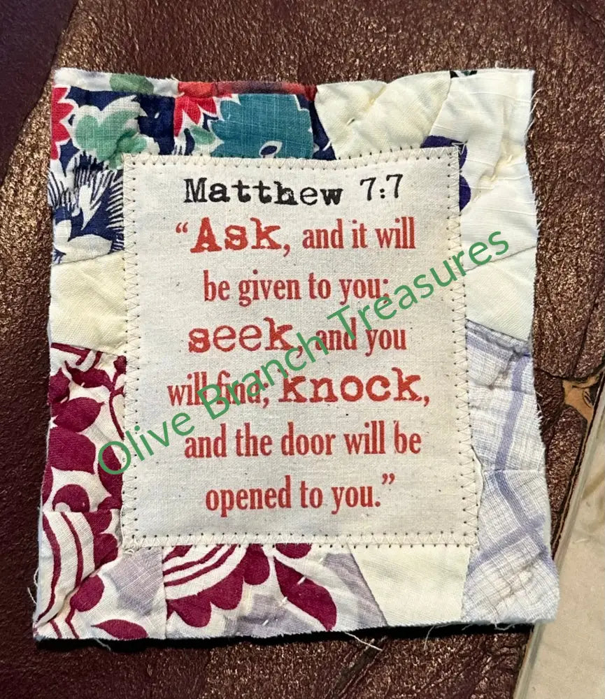 The Red Letter Collection Matthew 7:7 Mini Scripture Quilt