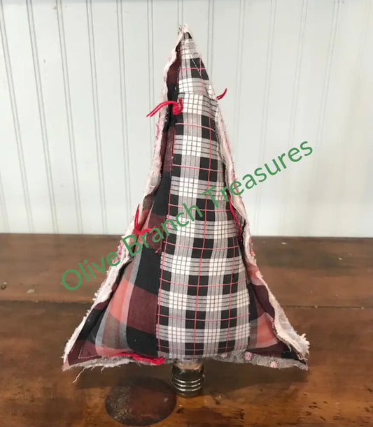 Vintage Quilt Christmas Tree On Spool