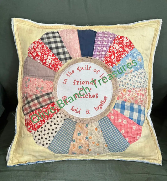 Vintage Quilt Friendship Pillow Decorative Pillow
