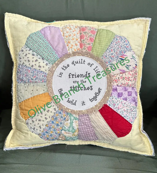 Vintage Quilt Friendship Pillow Decorative Pillow
