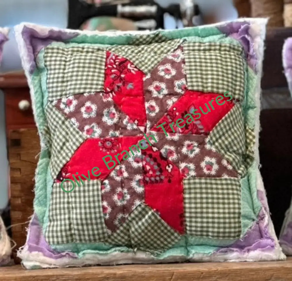 Vintage Quilt Mini Pillows - Stars Decorative Pillow