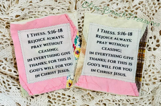 Wholesale * Mini Scripture Quilts * 1 Thess.5:16-18 Add quantity of 50 or more! Mini Scripture Quilt