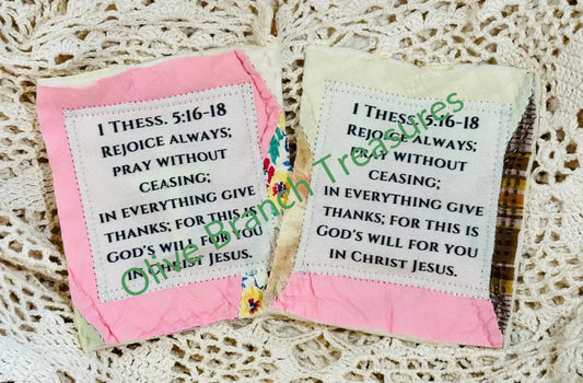 Wholesale * Mini Scripture Quilts * 1 Thess.5:16-18 Add quantity of 50 or more! Mini Scripture Quilt