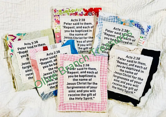 Wholesale * Mini Scripture Quilts * Acts 2:38 Add quantity of 50 or more! Mini Scripture Quilt