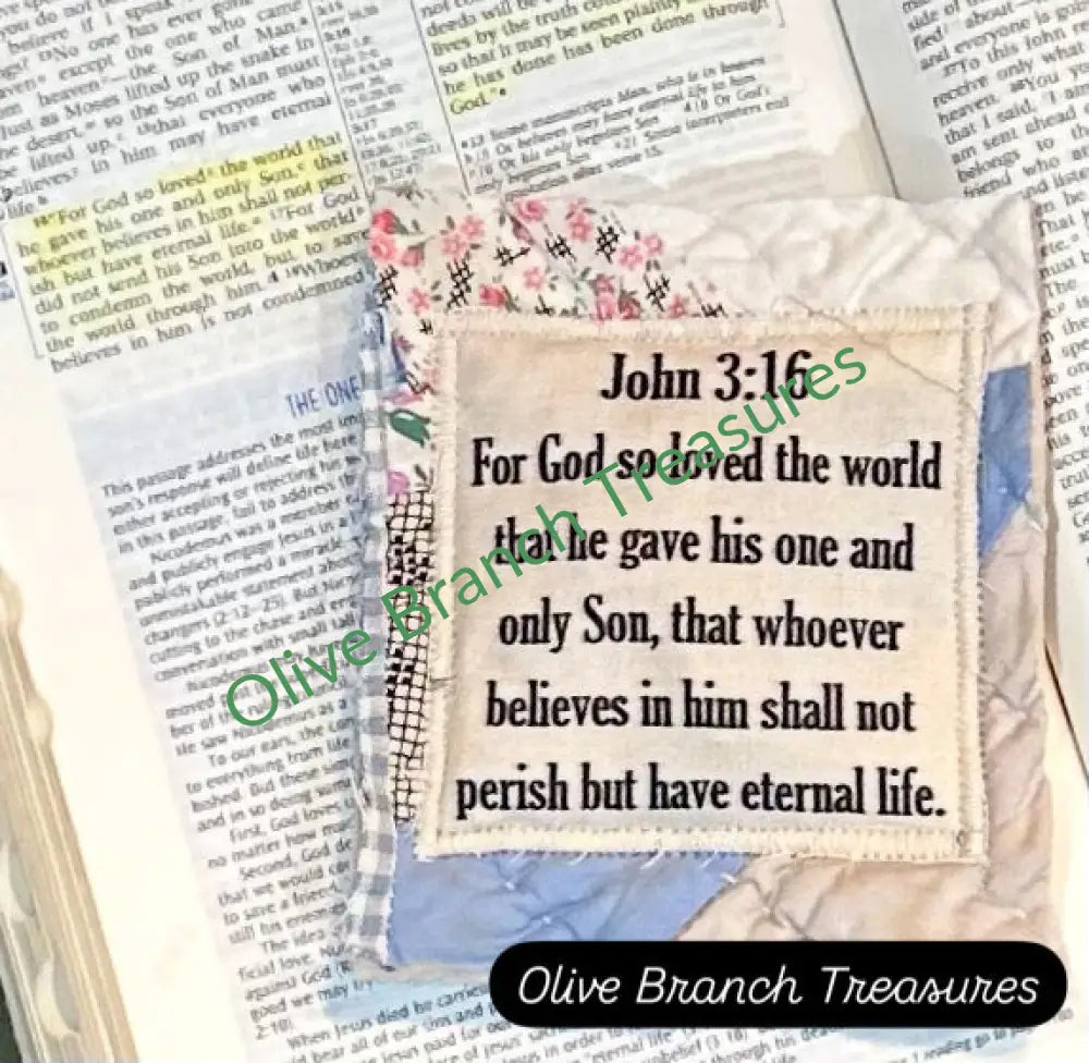 Wholesale * Mini Scripture Quilts * John 3:16 Add quantity of 50 or more! Mini Scripture Quilt