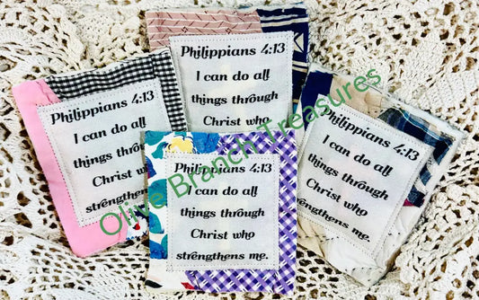 Wholesale * Mini Scripture Quilts * Philippians 4:13 Add quantity of 50 or more! Mini Prayer Quilt