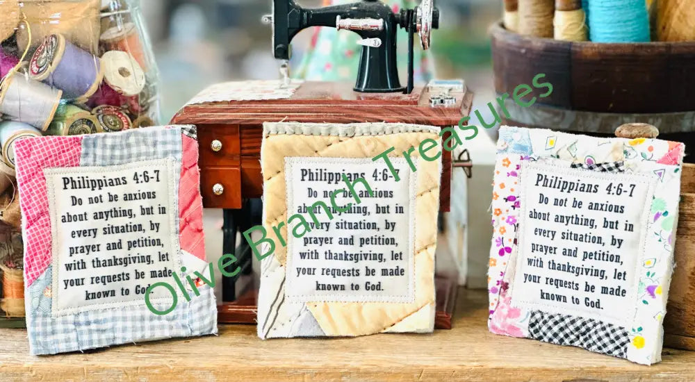 Wholesale * Mini Scripture Quilts * Philippians 4:6-7 Add quantity of 50 or more! Mini Prayer Quilt