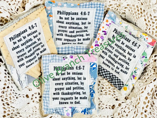 Wholesale * Mini Scripture Quilts * Philippians 4:6-7 Add quantity of 50 or more! Mini Prayer Quilt