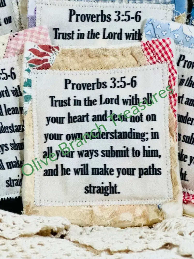 Wholesale * Mini Scripture Quilts * Proverbs 3:5-6 Add quantity of 50 or more! Mini Scripture Quilt