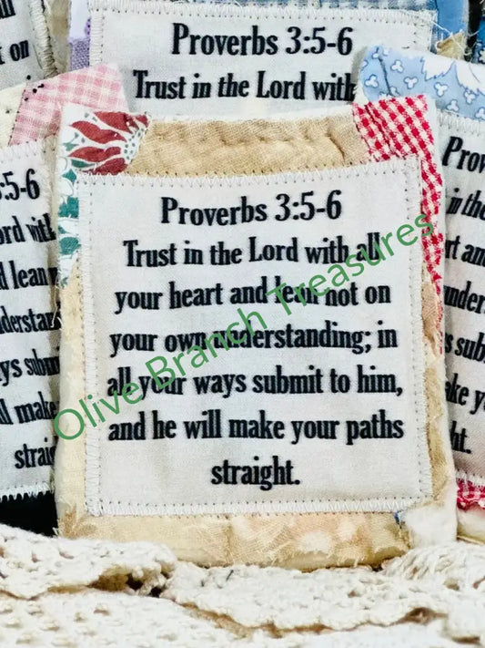 Wholesale * Mini Scripture Quilts * Proverbs 3:5-6 Add quantity of 50 or more! Mini Scripture Quilt