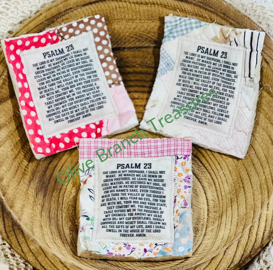 Wholesale * Mini Scripture Quilts * Psalm 23 Add quantity of 50 or more! Mini Prayer Quilt