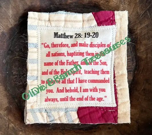 Mini Scripture Quilts * Matthew 28:19-20 Mini Scripture Quilt