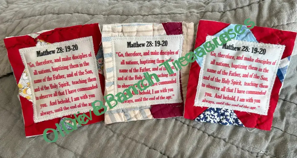 Mini Scripture Quilts * Matthew 28:19-20 Mini Scripture Quilt