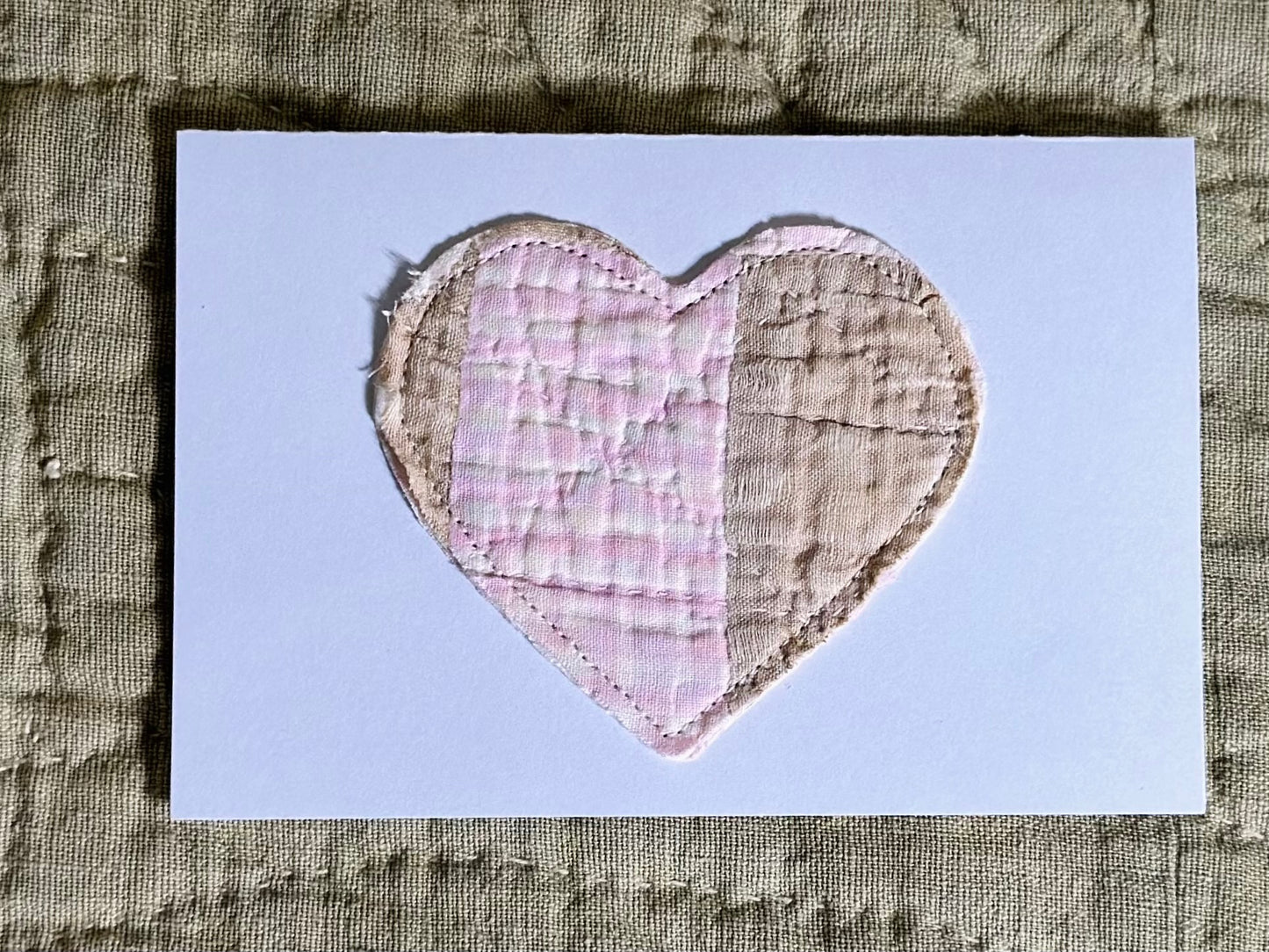 Quilted Note Cards * Set of 3 Hearts